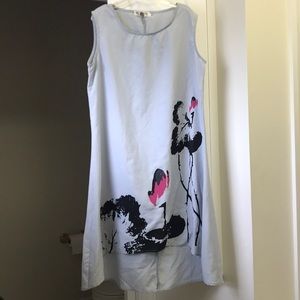 Light gray based with cute flowers dress